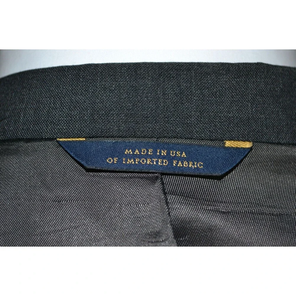 Brooks Brothers Brooksease Wool Blazer Dark Charcoal Gray Sport Coat Sz 44R USA‎